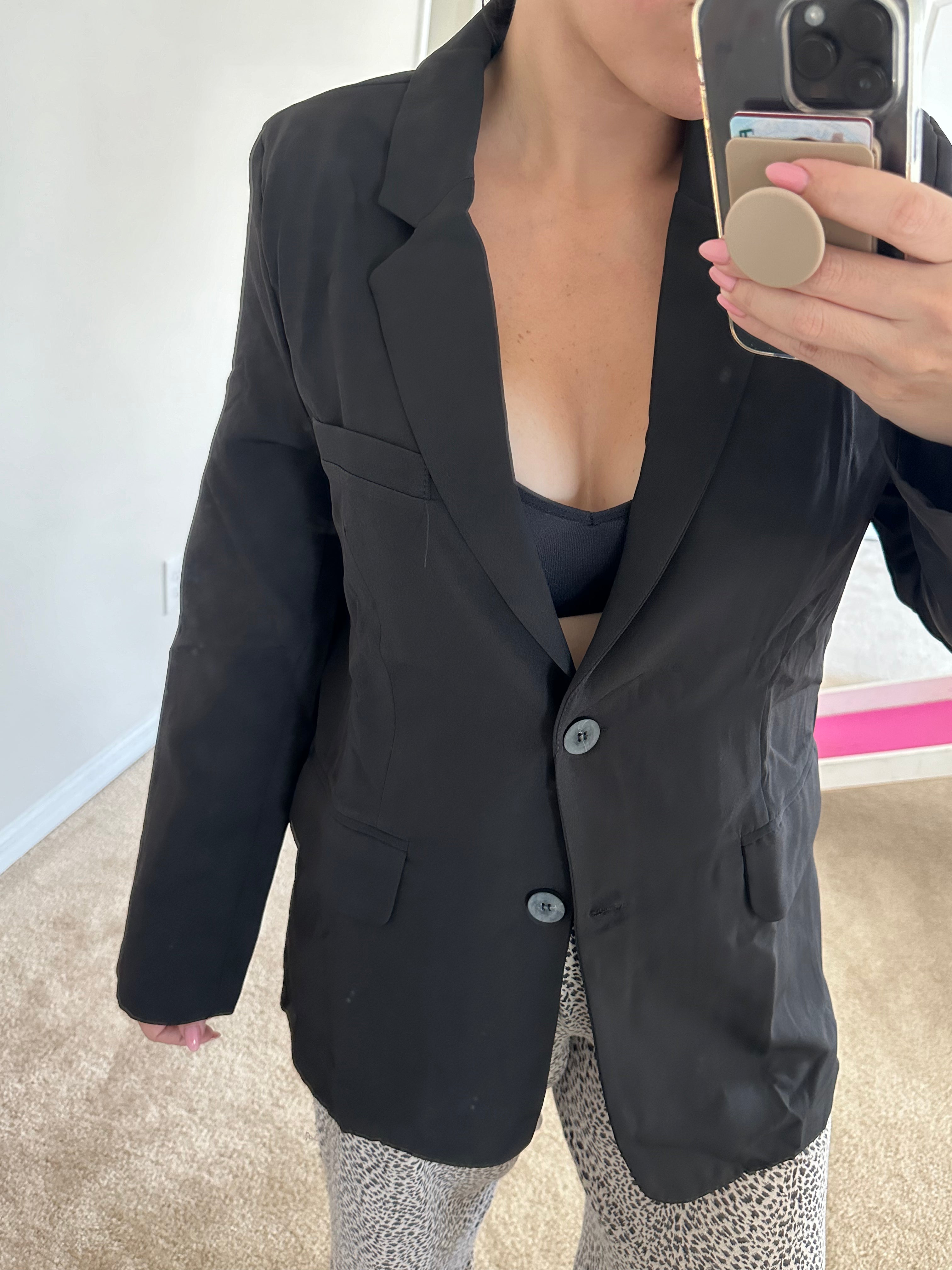 Black Oversized Tailored Blazer