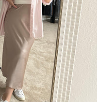 Beige Satin Skirt