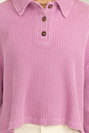 Vintage Plum Collared Button Front Top